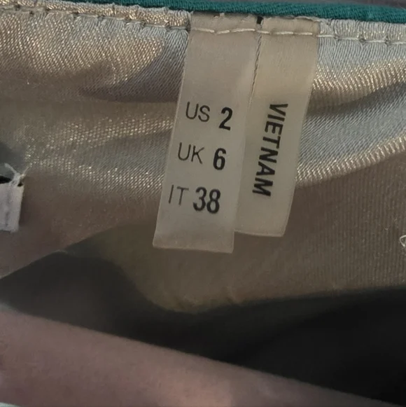 T Tahari Womens Green Gold Lace Midi Dress Sz 2 - Picture 4 of 7